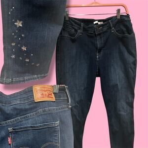 Levi's 711 Skinny high-waisted skinny jeans with star embellishments